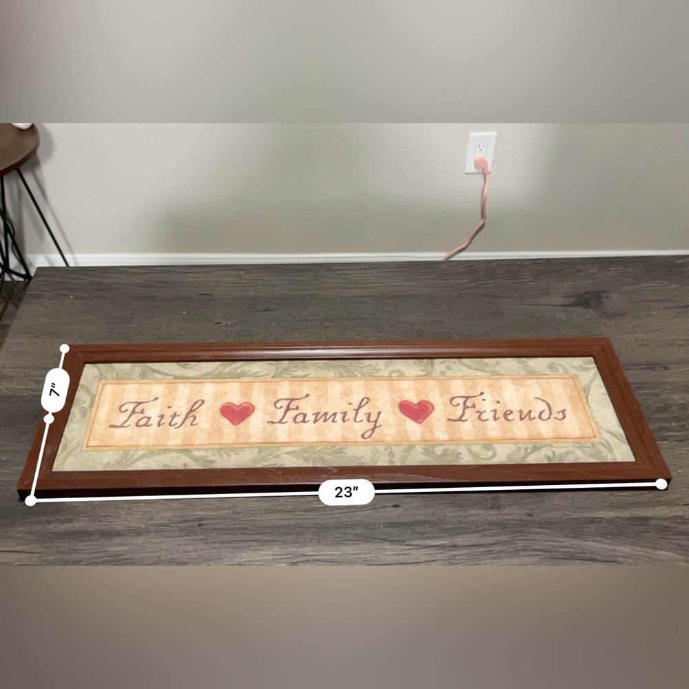 Heartfelt Family Wall Art with Brown Frame